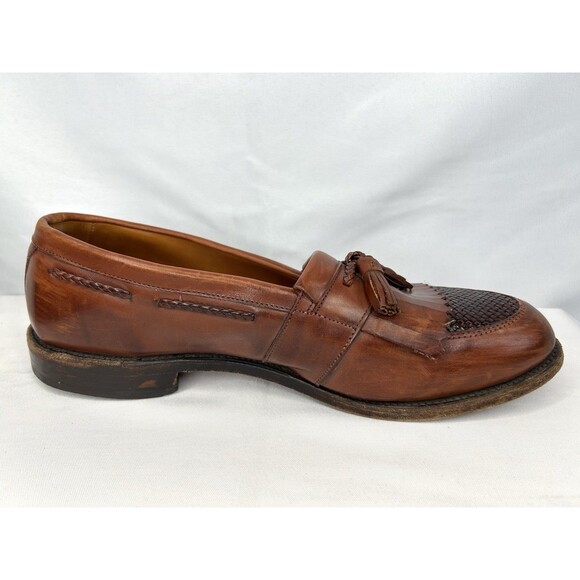 Allen Edmonds Cody Loafers Men's 13 D Brown Leather Tassel Kiltie Slip On Shoes - Picture 7 of 10